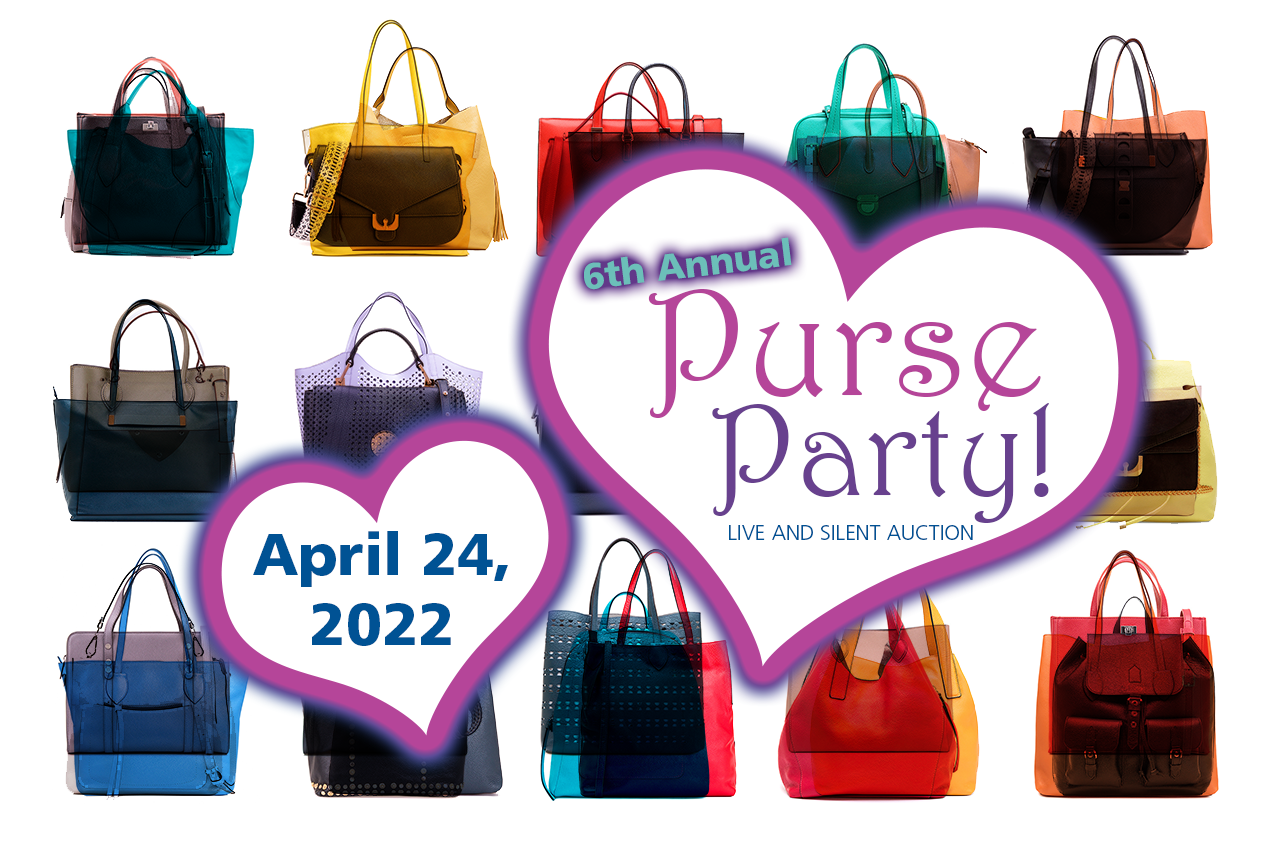 Layered Purses w info - 6th Annual Purse Party - Live and silent auction event benefiting Camp Courage