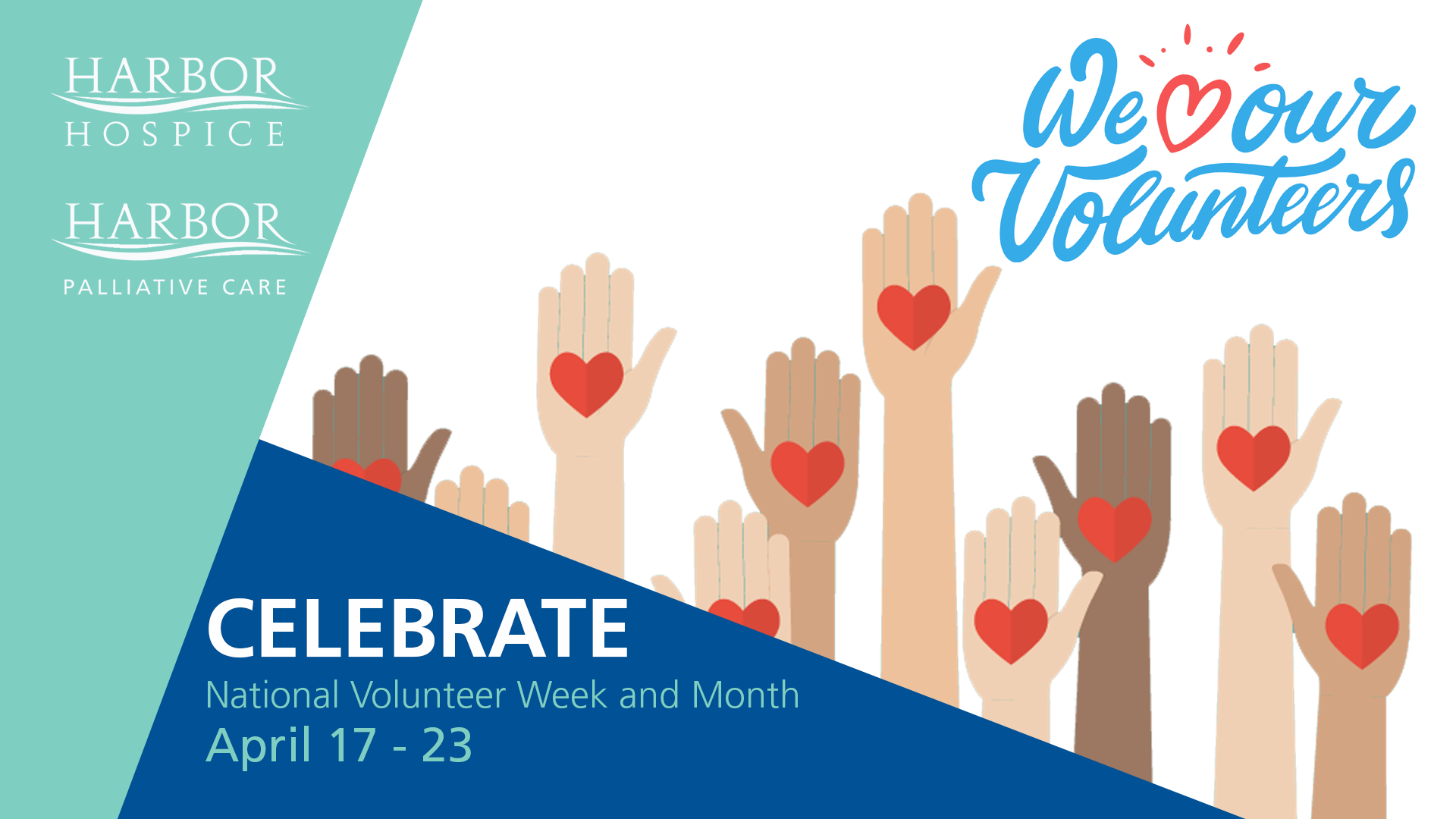 Announcement National Week Month Volunteer - We Love Our Volunteers. It's National Volunteer Month!
