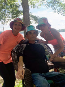 caption Michael and family with their tie dyed bucket hats 225x300 - Michael's journey with palliative care - #5 July 13